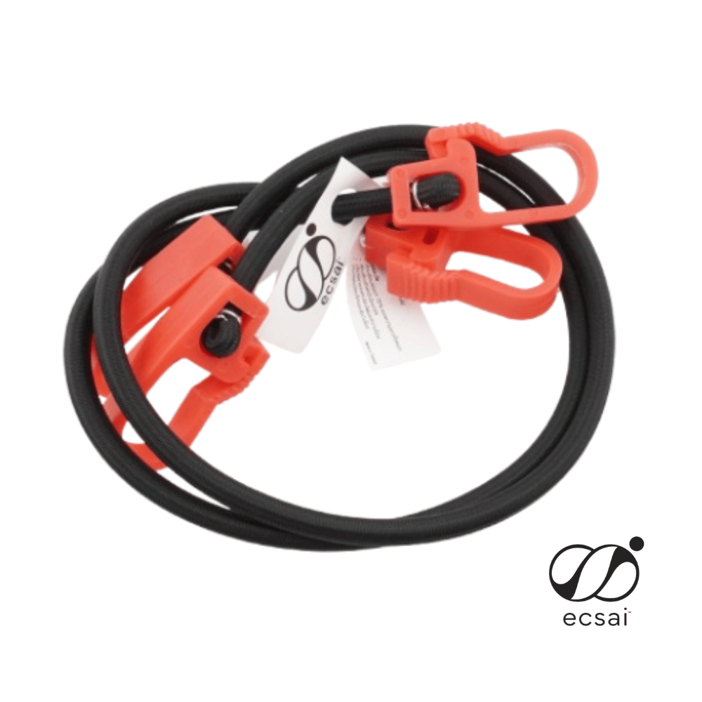 สายรัดยางยืด พร้อมตะขอพลาสติก ECSAI ขนาด 8 มม. ยาว 80 ซม.&nbsp;สีดำ (แพค&nbsp;2&nbsp;ชิ้น)